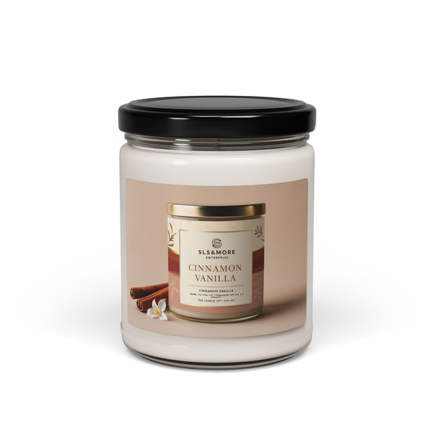 Cinnamon Vanilla Scented Soy Candle - Cozy Fragrance for Home Décor