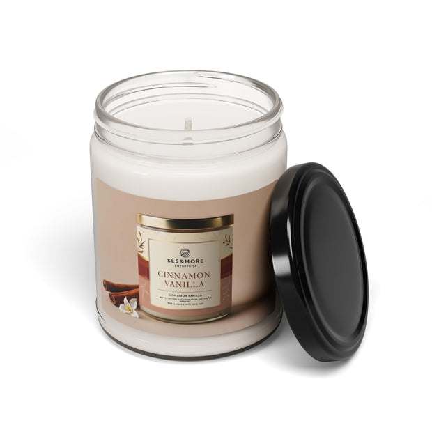 Cinnamon Vanilla Scented Soy Candle - Cozy Fragrance for Home Décor