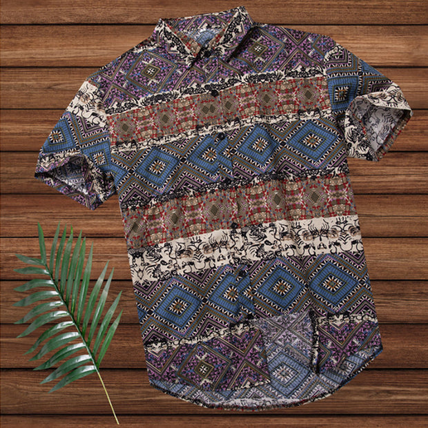 Men Short Sleeve Hawaiian Shirt